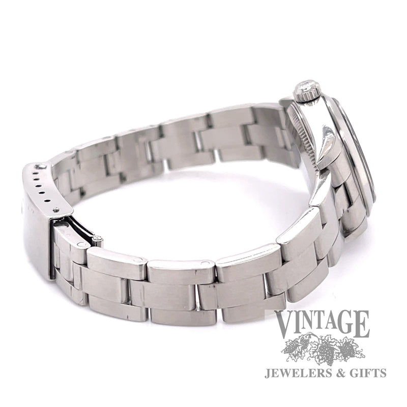 Stainless steel ladies Oyster Perpetual Rolex side 2