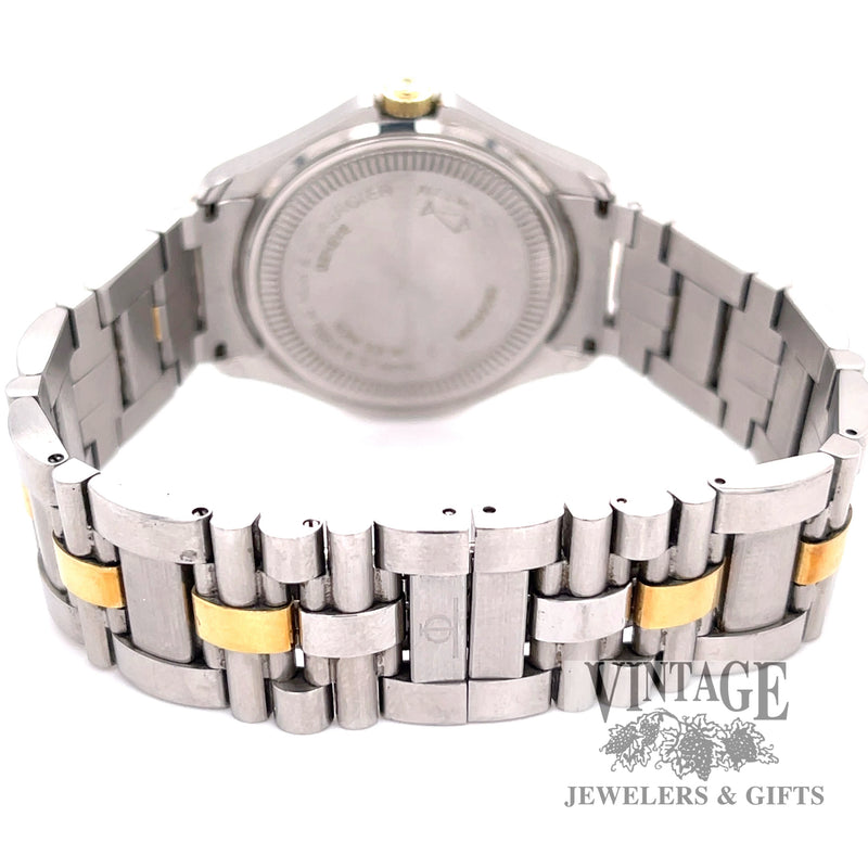 Baume and Mercier stainless steel and 18k gold automatic watch back