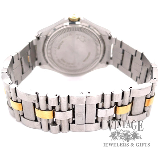 Baume and Mercier stainless steel and 18k gold automatic watch back