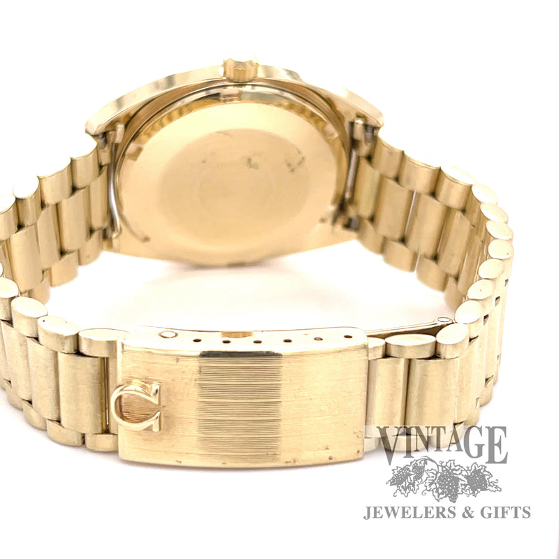 Vintage Omega constellation automatic solid 14k gold watch clasp and back