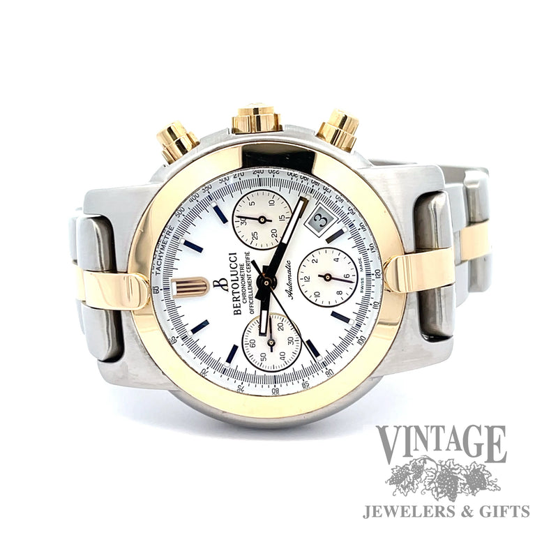 Bertolucci Pulchra automatic chronograph stainless steel and 18k gold watch