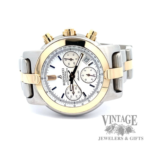 Bertolucci Pulchra automatic chronograph stainless steel and 18k gold watch