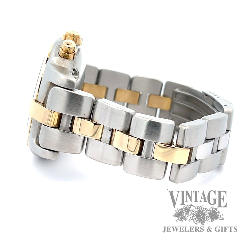 Bertolucci Pulchra automatic chronograph stainless steel and 18k gold watch side