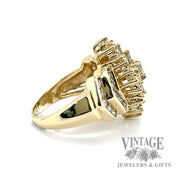 Multi Natural Diamond cut 14k gold ring