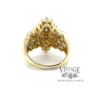 Multi Natural Diamond cut 14k gold ring