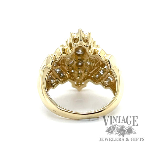 Multi Natural Diamond cut 14k gold ring
