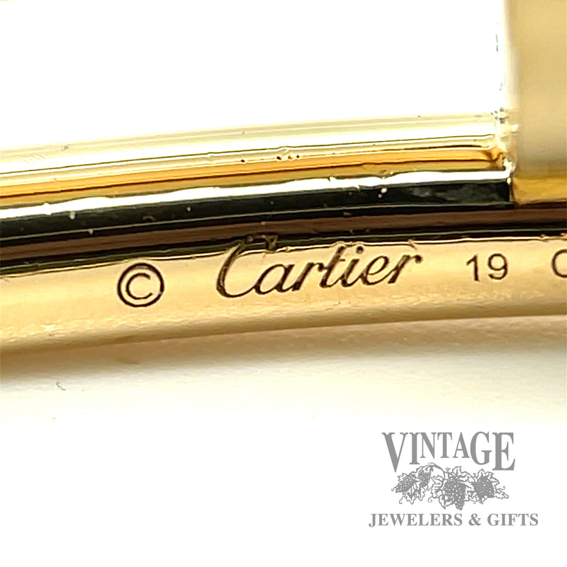 Cartier classic Juste Un Clou 18k gold hinged bracelet 19cm