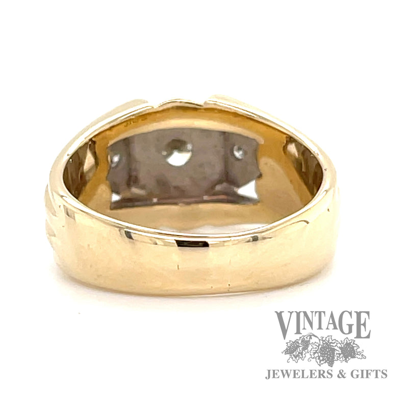Vintage art deco 14k gold .40 CTW diamond ring bottom