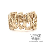Brutalist design 18k gold ring