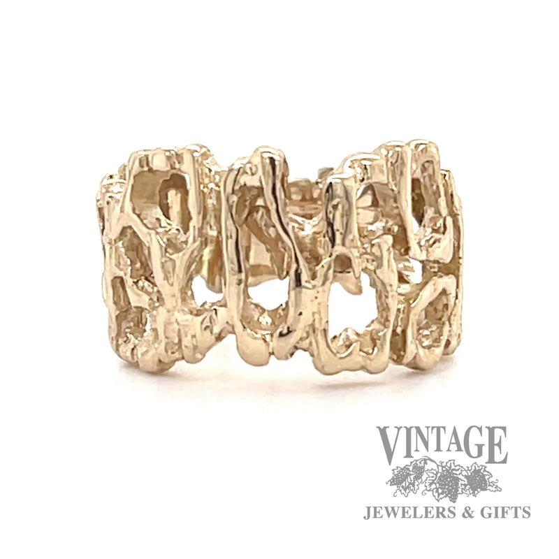 Brutalist design 18k gold ring