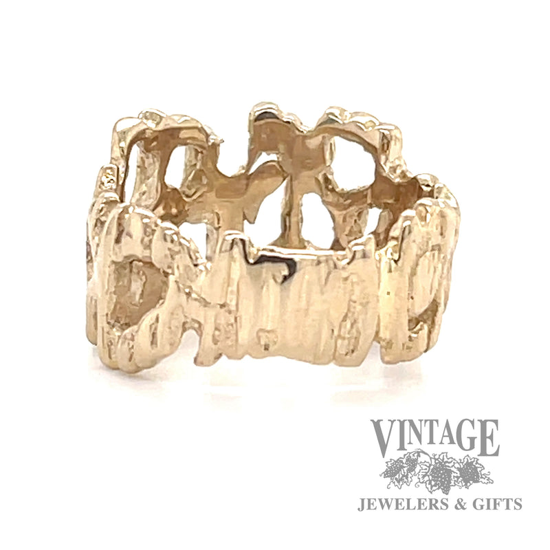 Brutalist design 18k gold ring