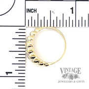 Tapered Ribbed 14k gold ring scale