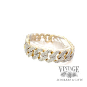 6.47 TCW Natural diamond Mele set Cuban Link 14k gold Bracelet side