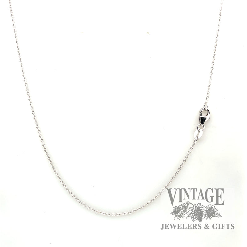18" cable link 14k white gold chain necklace