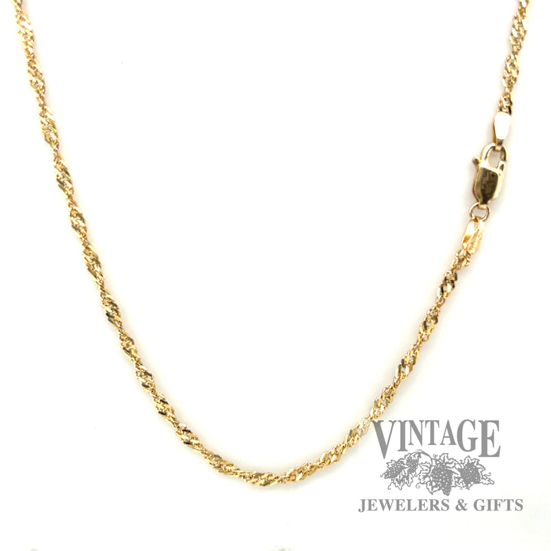 20" Singapore link 14k gold chain necklace