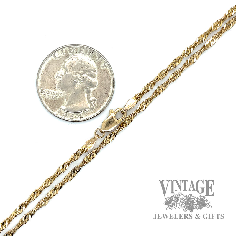 20" Singapore link 14k gold chain necklace