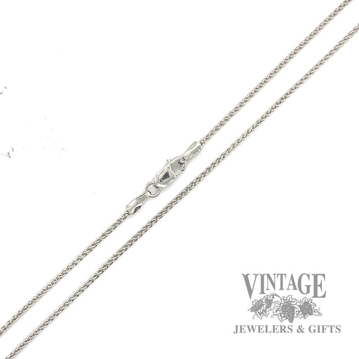 20" wheat link 14k white gold necklace clasp