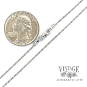 20" wheat link 14k white gold necklace scale