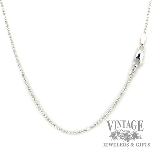 20" wheat link 14k white gold necklace