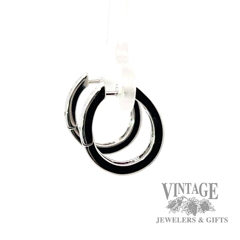 White to Blue Ombre Gradient Sapphire 18k White Gold Earrings.