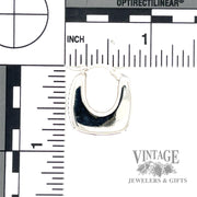 Puffed Squared Hoop 14k White Gold Earrings scale