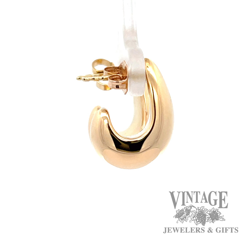 Puffed half hoop dangle earrings right