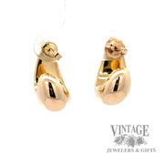 Puffed half hoop dangle earrings back