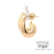 Puffed half hoop dangle earrings left