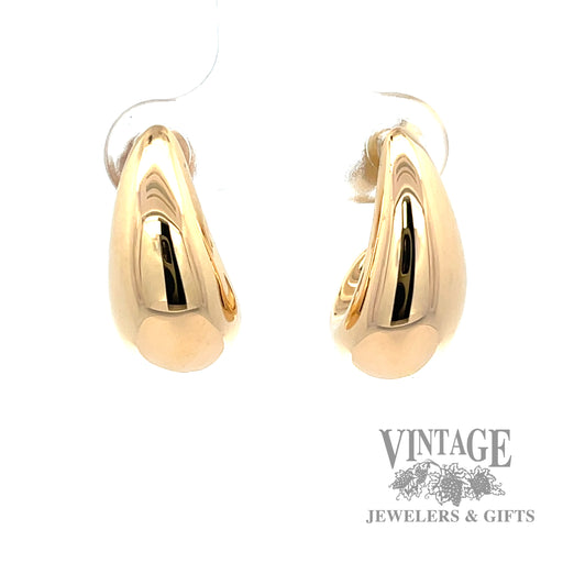 Puffed half hoop dangle earrings