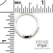 Chevron Style Scallop set Graduating Round Cut Natural Diamond 14k white gold ring scale