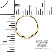 Stationary Square cut emerald and natural round cut diamond 14k gold ring .3tgw scale