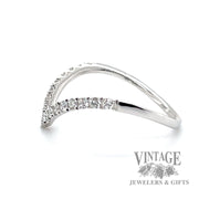 Chevron Round Cut Natural Diamond 14k white Gold Ring 0.80 ctw left
