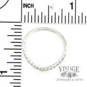 Chevron Round Cut Natural Diamond 14k white Gold Ring 0.80 ctw scale