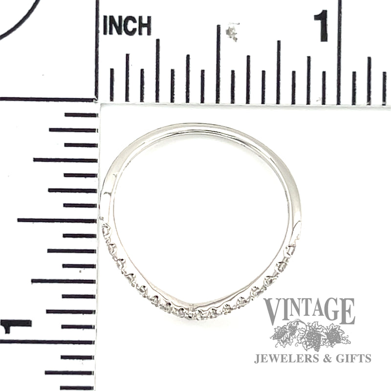 Chevron Round Cut Natural Diamond 14k white Gold Ring 0.80 ctw scale