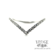 Chevron Round Cut Natural Diamond 14k white Gold Ring 0.80 ctw