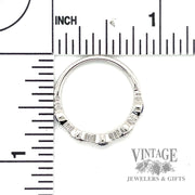 Stationary Style Natural round cut Sapphire 14k white gold Diamond ring scale