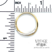 Freefrom round cut natural diamond 14k two toned gold ring scale