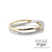 Freefrom round cut natural diamond 14k two toned gold ring right