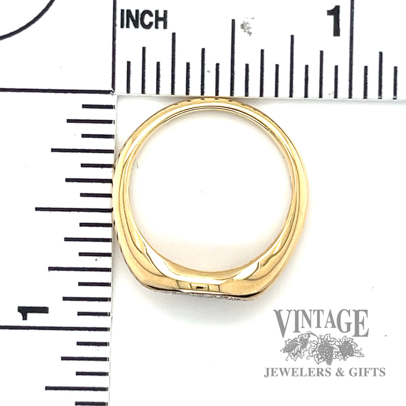 Signet Natural Round Cut Diamond Accented 14k yellow gold ring 0.14tw