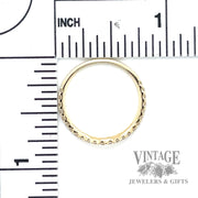 24 natural round cut diamond Curve 14k yellow gold Band ring scale