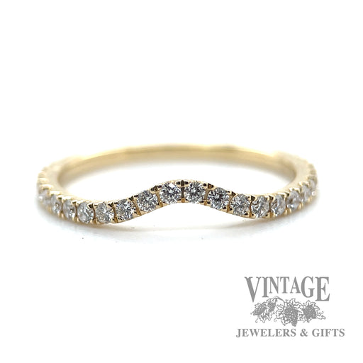24 natural round cut diamond Curve 14k yellow gold Band ring
