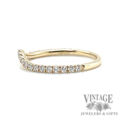 24 natural round cut diamond Curve 14k yellow gold Band ring left