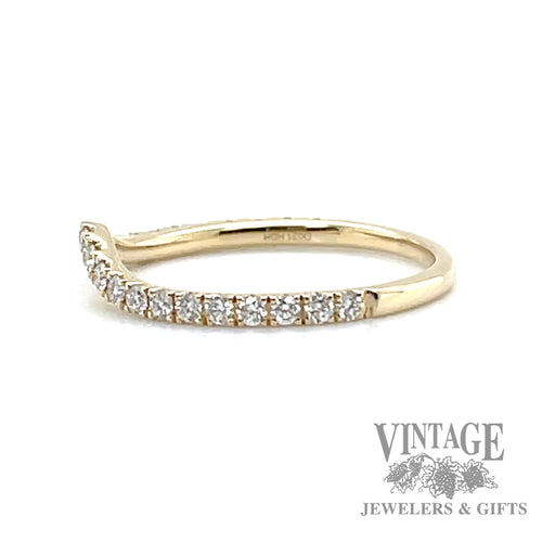 24 natural round cut diamond Curve 14k yellow gold Band ring left