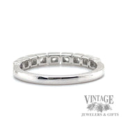 Square bezel set round cut natural diamond 14k white gold ring back