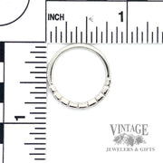 Square bezel set round cut natural diamond 14k white gold ring scale