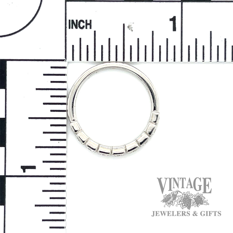 Square bezel set round cut natural diamond 14k white gold ring scale