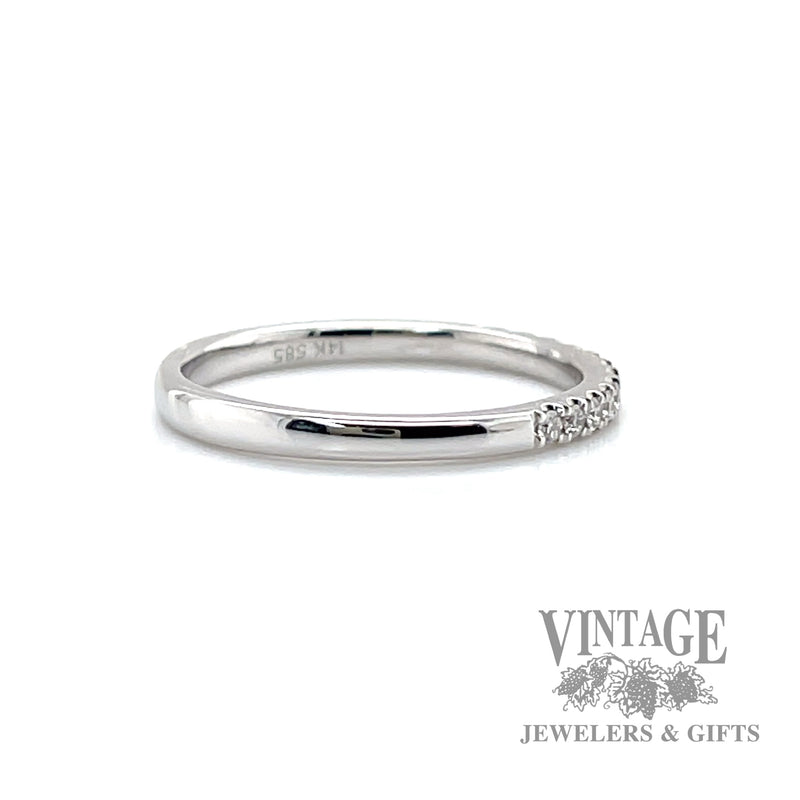 Diamond line 14k white gold ring .14 ctw.