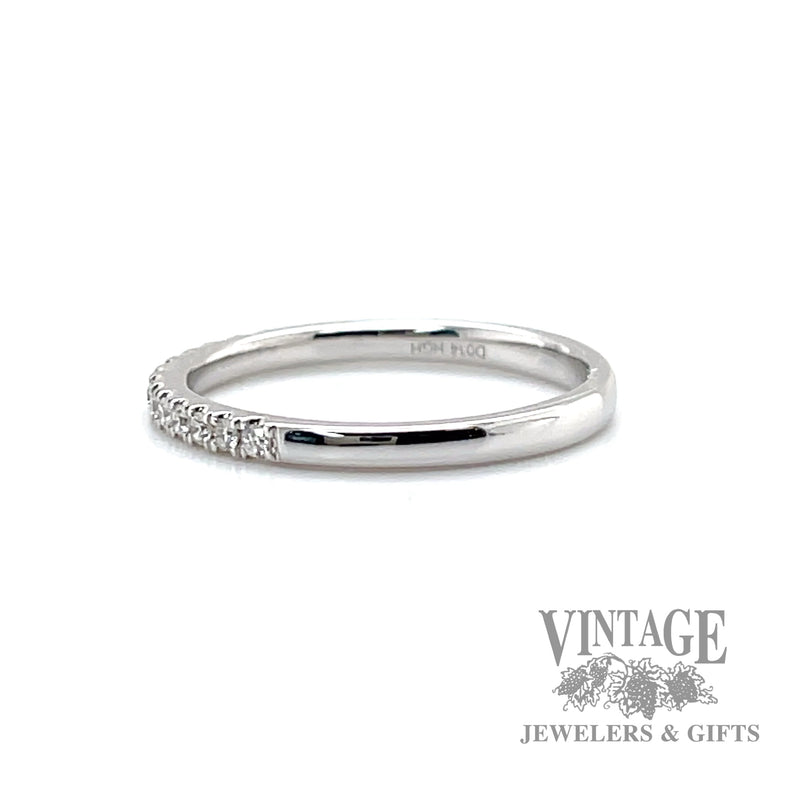 Diamond line 14k white gold ring .14 ctw.