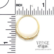 Triple split pave set 14k yellow gold natural diamond ring scale