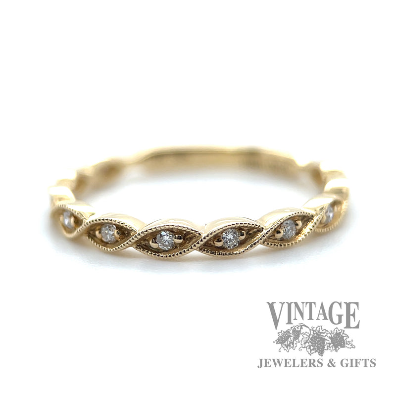 Infinity Diamond Accented 14k gold ring macro